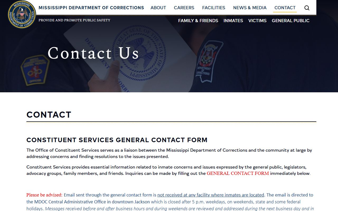 MDOC contact and records page supporting Franklin County inmate records questions