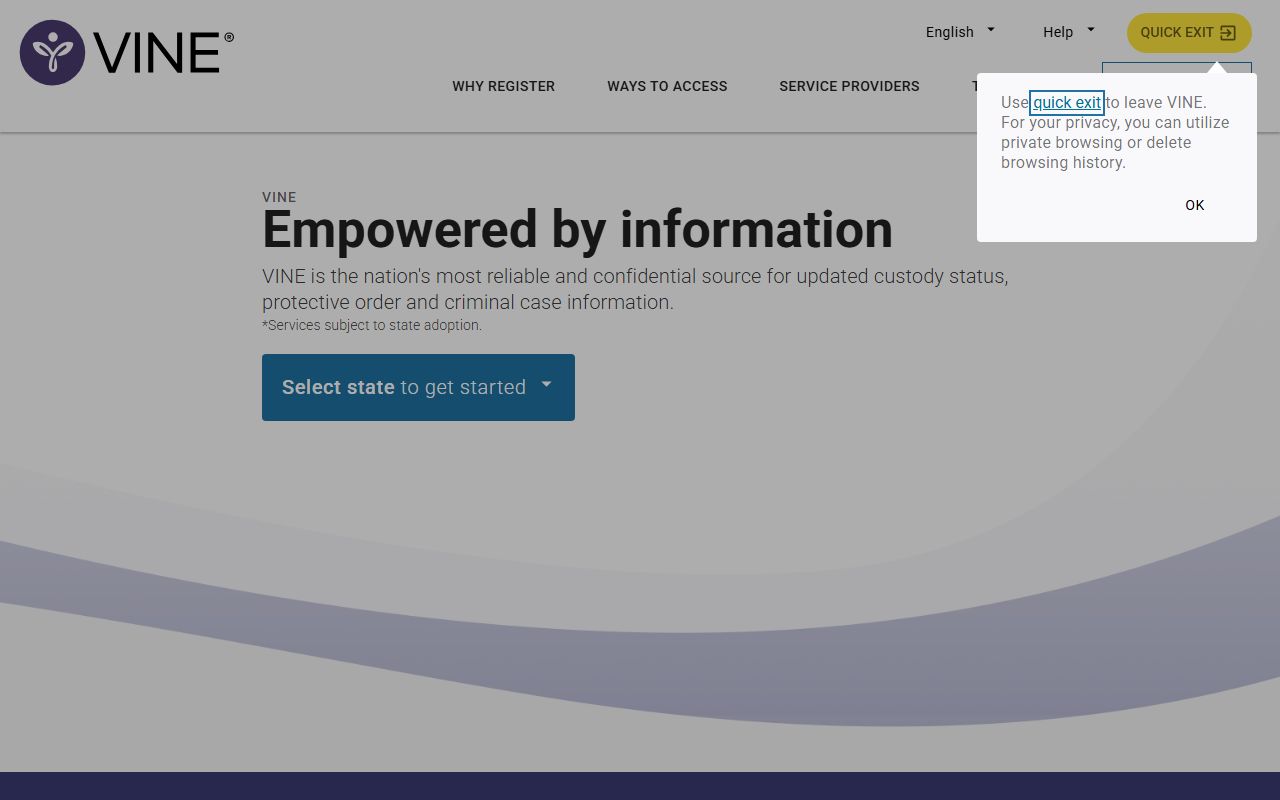VINELink custody notification service used alongside Franklin County inmate records